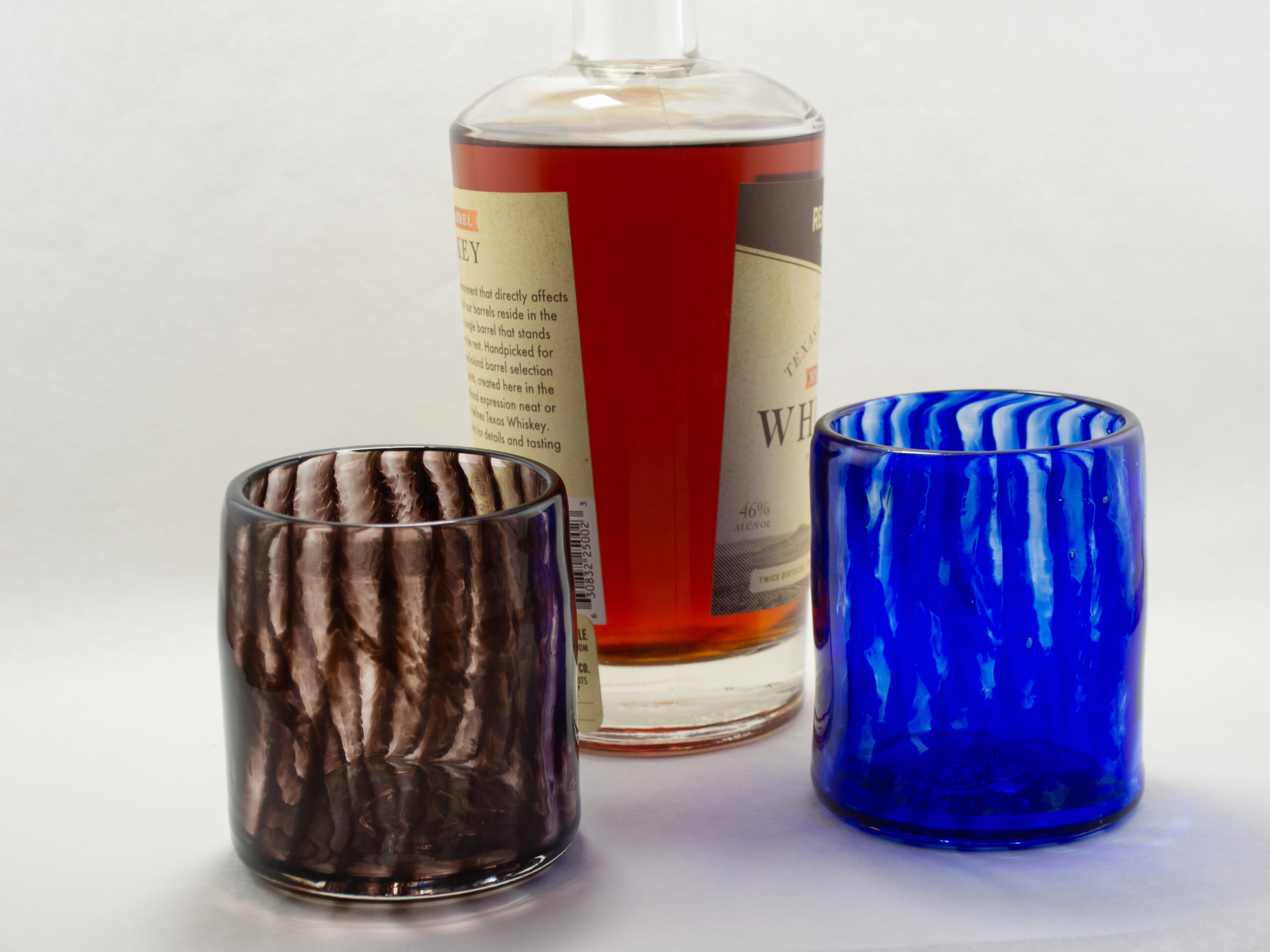 blown glass whiskey glasses